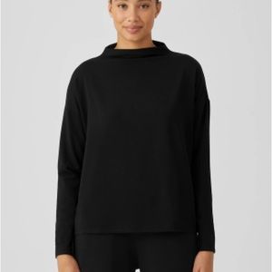 Eileen Fisher Stretch Jersey Funnel Mock Neck Top